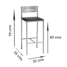 ASTIMESA Due sgabelli alti da cucina 60 cm in finta pelle bianca