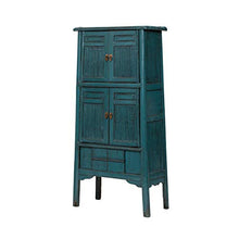 Yajutang Armadio da cucina in bambù anticato, blu