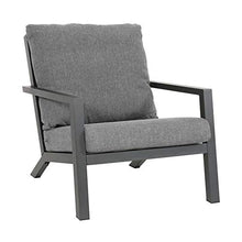 Gartentraum Sedia da Giardino in Alluminio Grigio con Cuscino - Muran Lounge Chair