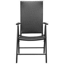 FAMIROSA Sedie da Giardino 4 pz in Polyrattan Nero-3105