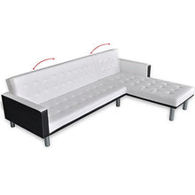 vidaXL Divano Letto a L Pelle Sintetica Bianco Divanetto Sofà Poltrona Moderna