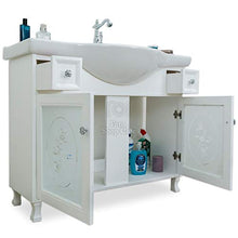Arredo bagno 105cm bianco shabby chic provenzale con specchio