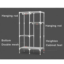 ZKHD Armadio in Stoffa Semplice Grigio E Bianco, Armadio Pieghevole Multifunzionale Porta Porta, Armadio A Casa Assemblato Armadio,86 * 45 * 170cm