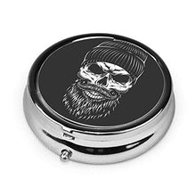 Contenitore rotondo per pillole in metallo, stile vintage, monocromatico, a 3 scomparti, per medicina e vitamine, per viaggi all'aperto