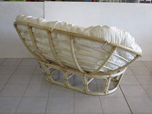 fantasie d oriente Poltrona PAPASAN Divano 2 POSTI Rattan Naturale con Cuscino E Cinghie CM 170X105X87 H Vimini con Cuscino E Cinghie PAPASAN Salotto