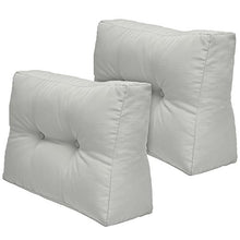 Beautissu Set da 2 Cuscini Mini per spalliera di Divano in Pallet Eco Elements 60x40x10-20cm per bancali - Grigio Chiaro