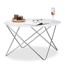 Relaxdays 10021273_723 Tavolino Salotto, Legno, Bianco, 90x90x50 cm