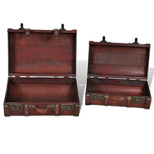xingshuoonline baule cofanetto di legno Vintage Marrone 2 pezzi, Grande: 45 x 31 x 20 cm