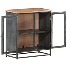 vidaXL Credenza Grigia 60x35x70 cm in Massello di Acacia e Acciaio