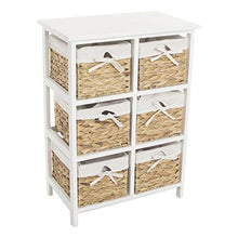 Home Gadgets - Cassettiera con 6 cassetti, in legno bianco, 73 cm