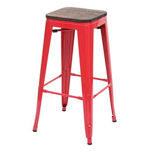 Set 4X sgabelli bistrot Design Industriale HWC-A73 Legno Metallo Verniciato Rosso