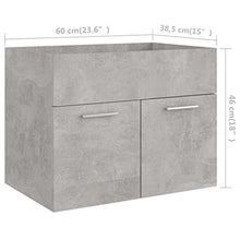 vidaXL Set Mobili da Bagno 2 pz Grigio Cemento in Truciolato