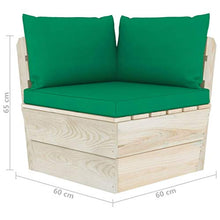 vidaXL Divano da Giardino a 4 Posti su Pallet con Cuscini Legno Abete