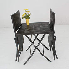 DNNAL Set di mobili Portico per Patio, Tavolo in Rattan all'aperto e Sedia Balcone Cortile Balcone Giardino Mobili da Giardino all'aperto, Design Pieghevole