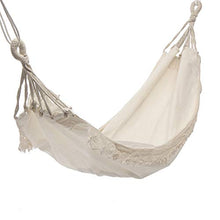 shiftX4 Outdoor Camping Hammock Swing Portatile Appeso Sedia Puro Bianco Romantico Pizzo Fo