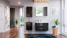 Set di mobili da bagno Malema in antracite con frontale arrotondato 5 pz.
