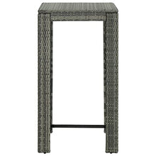 vidaXL Set Bar da Giardino 3 pz con Cuscini in Polyrattan Grigio