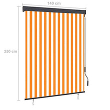 Tenda a rullo per esterni, 140 x 250 cm, bianco e arancione