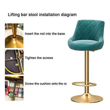 Sgabelli da Bar Sedia Sgabelli da bar, colazione pranzo Sgabelli Con Chrome poggiapiedi e base, a 360 ° Ascensore girevole meccanica con la parte posteriore flanella Bar Stool, gamba d'oro sgabello da