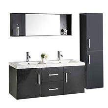 Simba Srl su Mobile Bagno ARREDO Bagno Malibu Nero 120 CM con Doppio LAVABO E RUBINETTI Inclusi