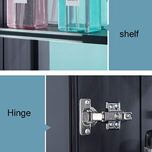 Armadietto da Bagno Armadio da Cucina Multiuso, Mensole, Specchietto, Armadietto da Bagno Fissato al Muro, Specchio Bagno Cabine Nero