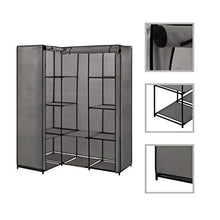 Festnight- Armadio Angolare, Guardaroba Portatile Grigio 130x87x169 cm
