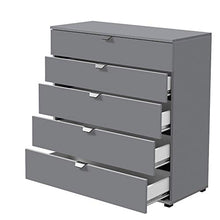 Cassettiera a 5 cassetti - Vincent - 90 cm, Grigio grafite