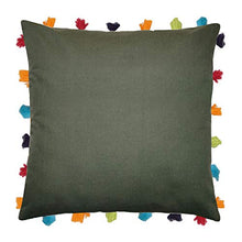 Vineyard Green Cushion Cover with Colorful Tassels (5 PCS 18 x 18â)
