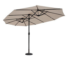 Sekey® Ombrello con Doppio Top in Ombrello Parasole da Esterno da Giardino Ø 460 cm x 270 cm Protezione Solare UV50+ Taupe