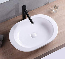 1 lavabo in ceramica ovale grande, 59 cm, 42 cm