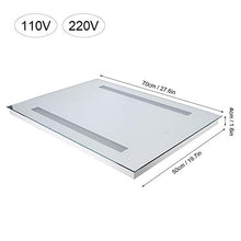 Zerone Specchio LED anti-appannamento, specchio da parete rettangolare, per bagno e trucco, 50 x 70 cm
