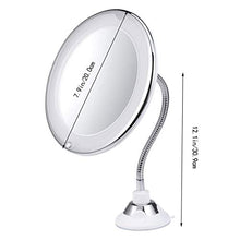 ADSE Specchio per Trucco Specchio cosmetico da appoggio LED Specchio cosmetico ingranditore 10X con Ventosa Senza Specchio Batteria