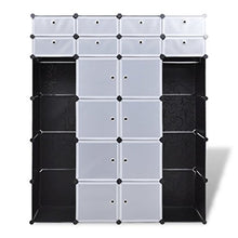 SHENGFENG Armadio modulare con 18 Scomparti, Bianco, 37 x 146 x 180,5 cm