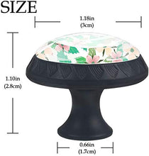Modello delle foglie verdi dei fiori del corniolo Pomelli per Porta Set di 4 Pomelli per Mobili Manopole per Cassetti Cucina Armadio Vetro
