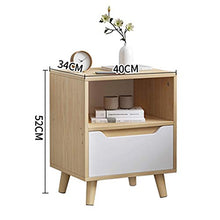 Comodino Moderna Comodino Tavolino Comodino Side Table Piccolo Comodino contemporanea (Color : Natural b, Size : 52x34x40cm)