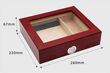 TGhosts Cigar Humidor, Cigar Humidor a Mano in Legno Cigar Box Desktop Humidor con igrometro e umidificatore, Cedar divisore