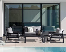 Bizzotto Set4 Salotto Captiva Nero con Cuscini Lh33 cod. 0662596