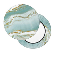 Decams - Fodera per cuscino per sgabello da bar e bar, rotondo, in marmo, turchese, verde acqua e oro, illusioni per sgabello da bar, sedia e sedie, per cucina, bar, ufficio, sala da pranzo