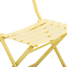 Set Tavolo e 2 Sedie Pieghevoli da Giardino in Metallo Giallo
