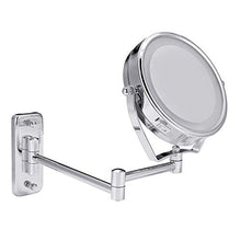 Specchio per Il Trucco con LuceSpecchi Cosmetici per Trucco da Barba con Illuminazione A LED da 6"per Montaggio A Parete, Ingrandimento 7X Scrivania con Luci