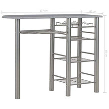 Set Tavolo da Bar 3 Pezzi con 2 sgabelli da Bar Tavolo da Bar per Colazione e sgabelli Set per Cucina Soggiorno Sala per Feste Industriale in Legno e Acciaio Greybarbar