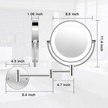 Supporto da parete a LED da 8,5", con ingrandimento 5x, pulsante touch, luce regolabile