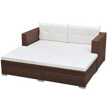 FAMIROSA Set Divani da Giardino 3 pz con Cuscini in Polyrattan Marrone-2747