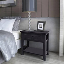 vidaXL Set 2 pz Comodini Neri Camera da Letto Eleganti in Legno Paulownia e MDF