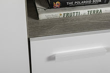 Composad Armadio Linea Mi Piace 3 Ante e 2 cassetti Rovere Gessato e Bianco Lucido