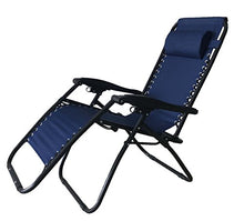 Poltrona Sedia Sdraio Pieghevole Reclinabile Lettino Relax Giardino Mare Esterno - colore blu