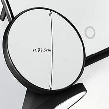 com-four® Specchio cosmetico LED con specchio ingranditore 10x - specchio cosmetico con 16 LED - funzionamento wireless - con supporto (nero)