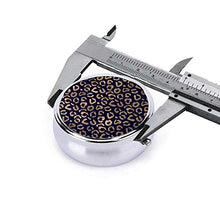 Contenitore rotondo per pillole in rame e leopardo a 3 scomparti, in metallo, per medicina e vitamine, per viaggi all'aperto