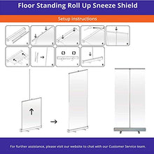 JMAR Schermo Divisorio Trasparente Portatile - Pellicola Protettiva per Schermo Banner Pull-up Trasparente per Bar, Cassiere, Receptionist