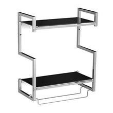 Relaxdays Glass Scaffale per Bagno, 2 Ripiani Complessivi, Argento, 21x44.5x53 cm